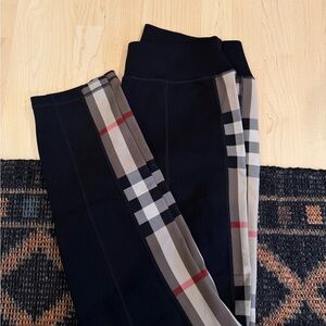 Burberry Black and Plaid Leggings